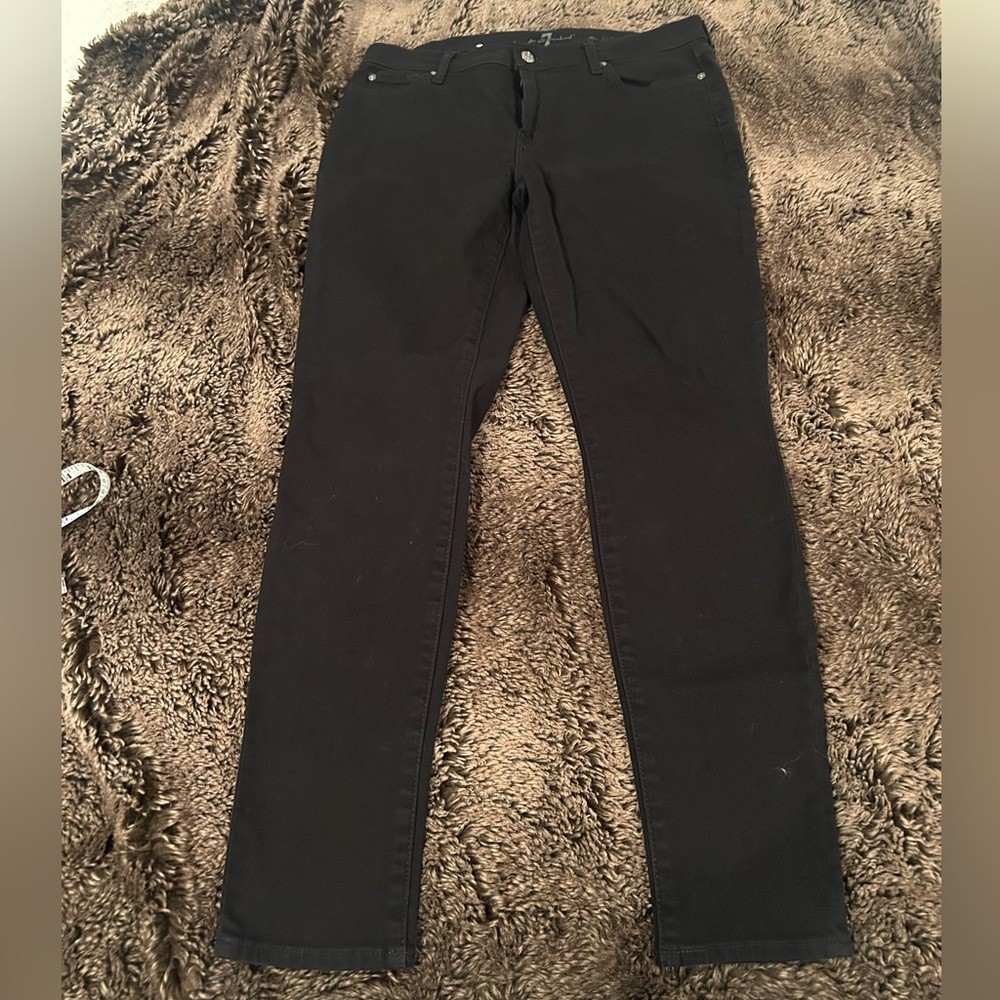 7 For All Mankind Women's Black Skinny Jeans Size 31